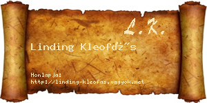 Linding Kleofás névjegykártya